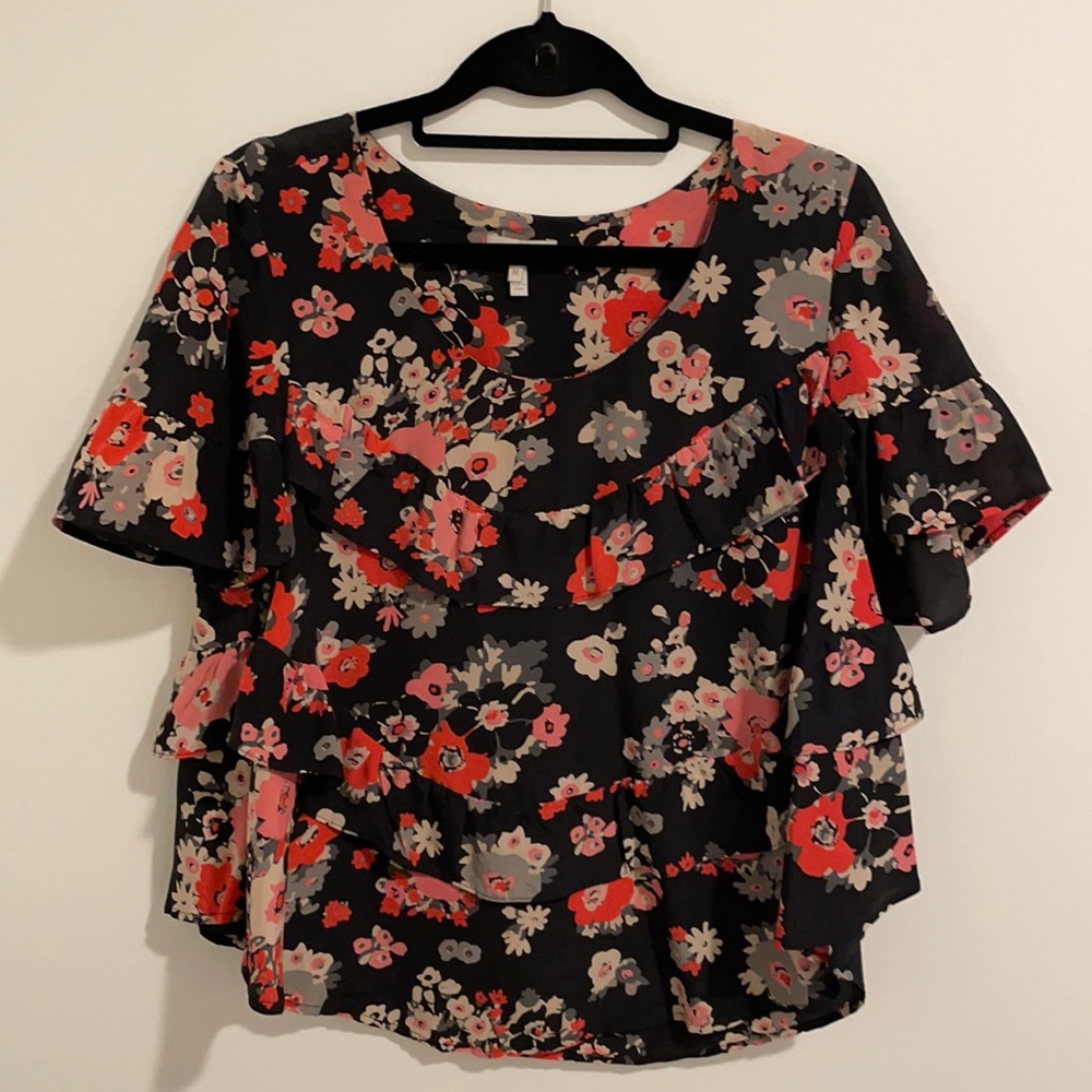JOIE | EUC Flowered ruffled blouse